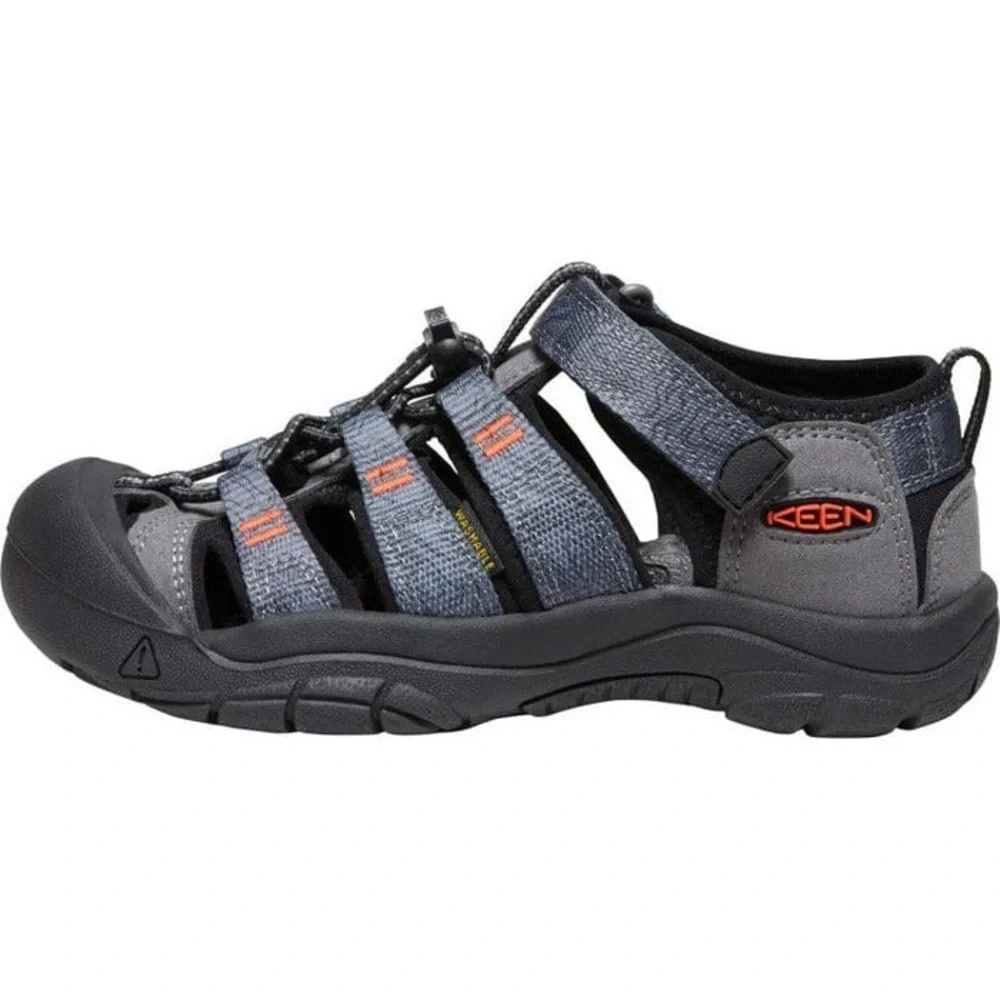 Keen Kids Gray and Black Water Shoe with Orange Accents